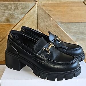 Dream Pairs Black Chunky Loafers